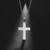 Classic Minimalist Titanium Steel Cross Pendant Necklace Unisex Summer Jewelry Tarnish Resistant Fashion Accessory