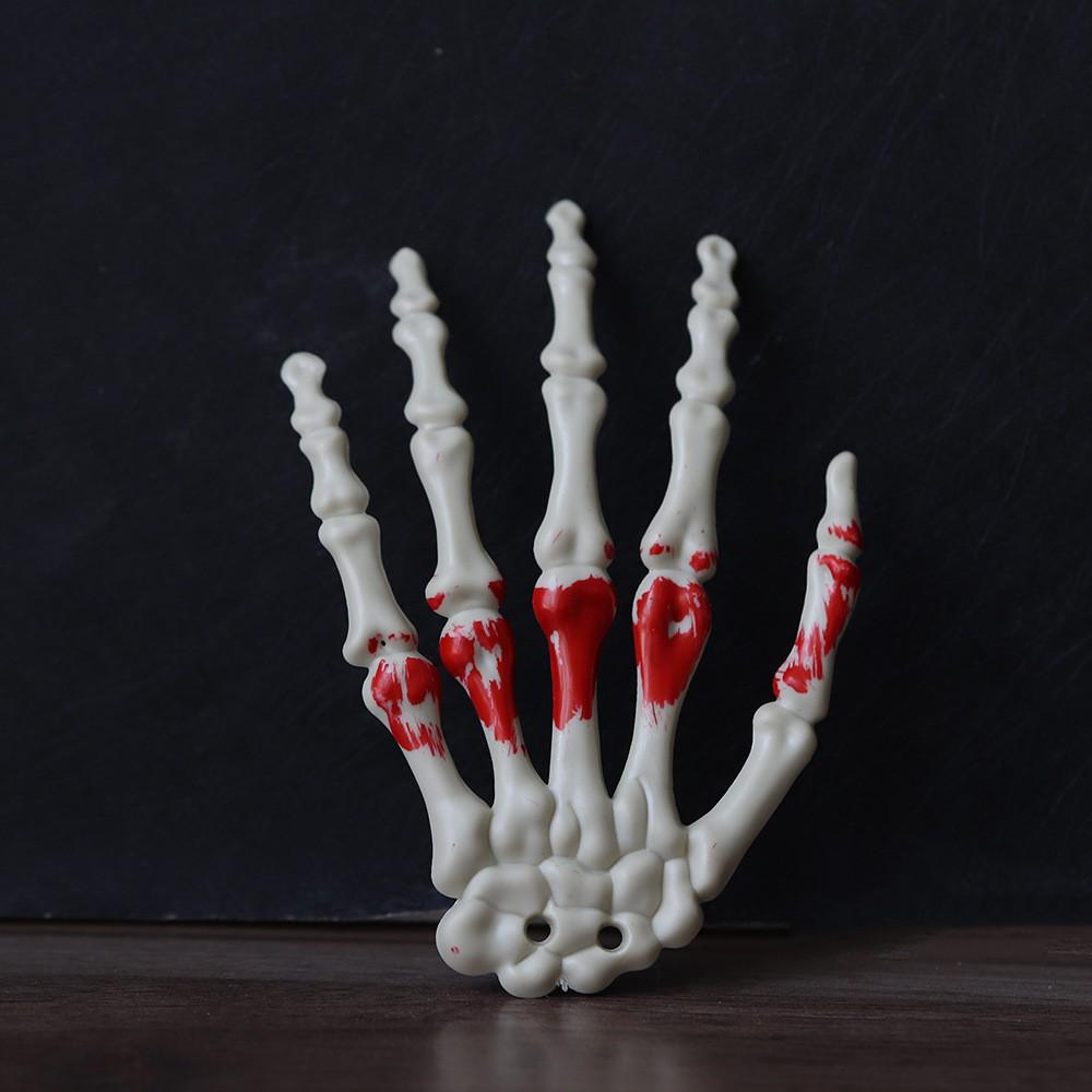 Halloween Skull & Skeleton Stake Set: 3-Piece Hand Bones & Head Decoration for Festive Props
