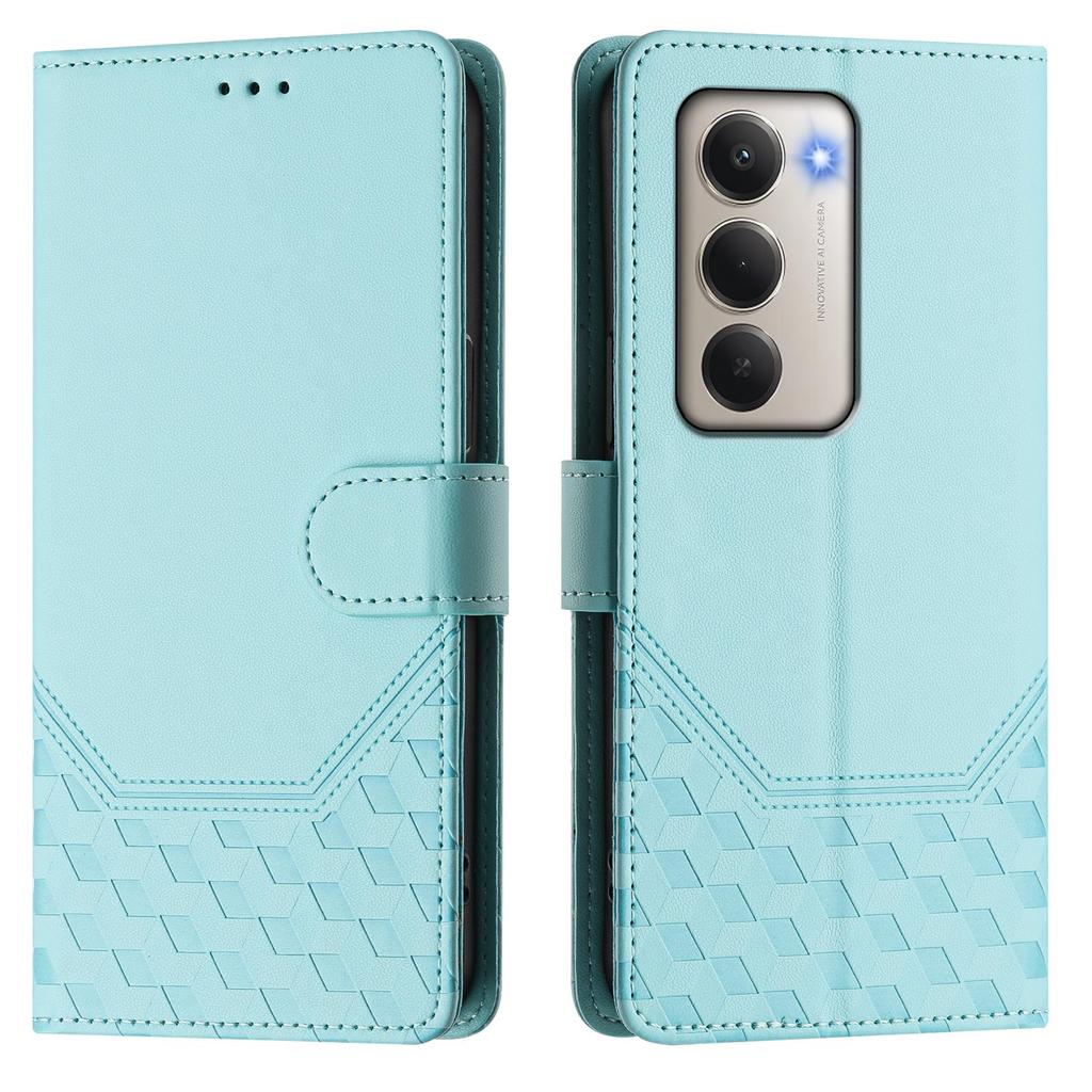 For Xiaomi Redmi 15 5G Case Imprinted Honeycomb RFID Blocking Leather Phone Cover with Strap