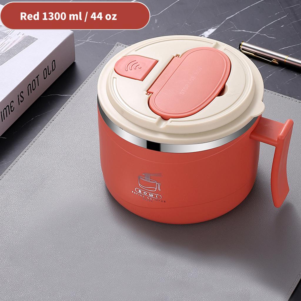 1300ml Miska do ramenu z pokrywką Stal nierdzewna Kuchenka do makaronu instant Miska na sałatkę owocową Ryż Zupa Duży lunchbox Akcesoria kuchenne