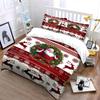 Santa Reindeer Christmas Set Bedding Duvet Cover Set Duvet Cover Pillowcases  (1*Duvet Cover 2*Pillowcases, Without Duvet Insert)