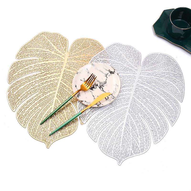 1 Stück Hohl PVC Schildkrötenblatt Tropische Pflanze Form Platzset Wärmeisolierpad Tischmatte Restaurant Hochzeitsfeier Dekoration