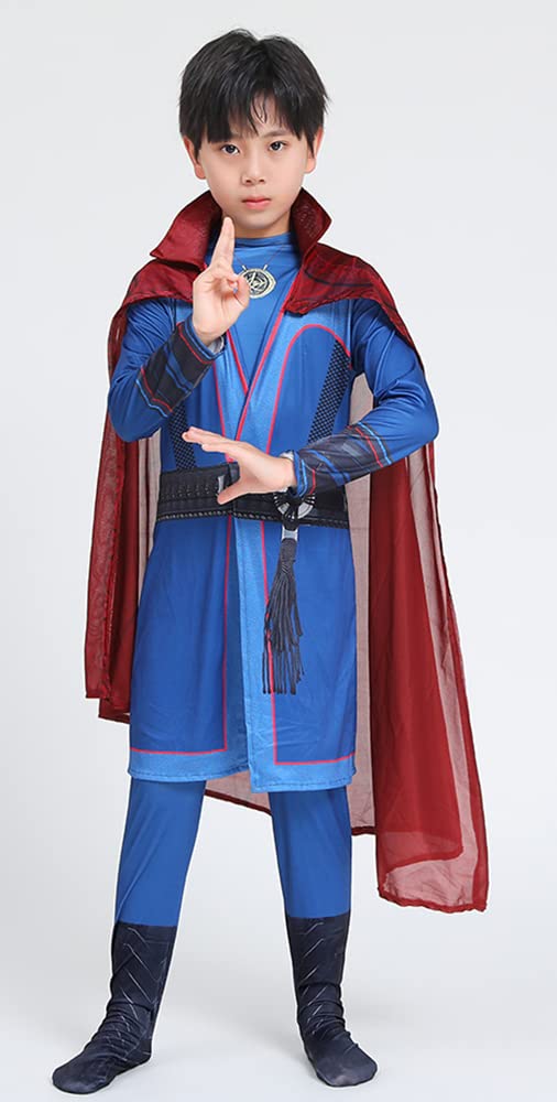 SCLYX Doctor Strange Cosplay Kostüm für Jungen, Cooles Halloween-Kostüm für Veranstaltungen, Partys und Kulturfestivals, #22119 (Höhe 130cm)