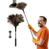 Plumeau télescopique en plumes d'autruche 120 cm - Brosse de nettoyage antistatique extensible pour la maison et le plafond