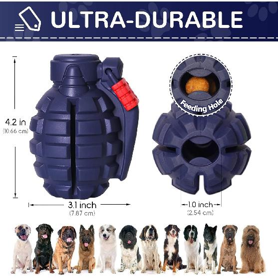 Dog Toys for Aggressive Chewers Large Breed, for German Shepherd, Indestructible Interactive Treat Dog Toys for Large Medium Breeds, Food Grade &