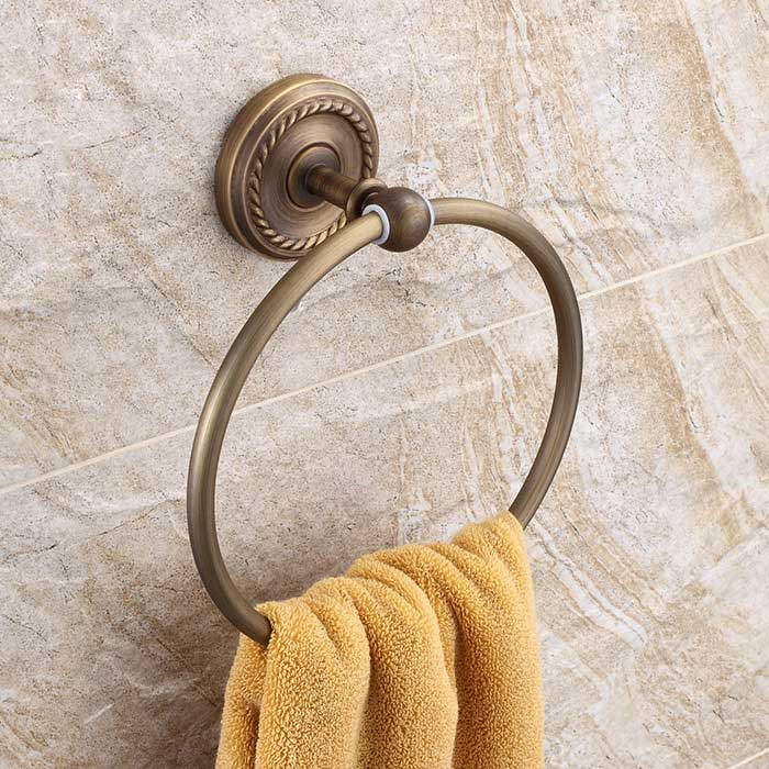 European Antique Ceramic Brass Shelf Towel Rack Gold Plated Bathroom Accessories GZ-9000