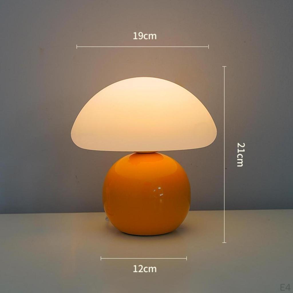 Table Lamp Bedside Decor Creative Modern Warm Light Mushroom Desk for Wedding Birthday