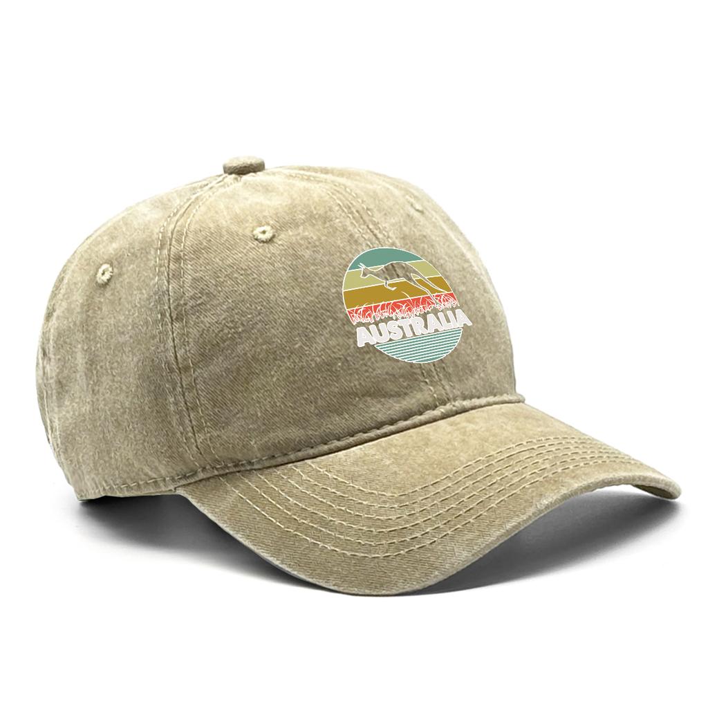 Australischer Känguru-Print Snapback Baseballkappe Atmungsaktiv Unelastisch Verstellbar Baseballkappe Für Freizeitkleidung Einheitsgröße