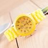 Spot GENEVA Silicone Watch Colored Jelly Student Leisure Watch Three Eyes No Diamond Geneva Watch