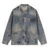 GURBAKS Retro Distressed Jeansjacke - Herren Locker Lässig Trend