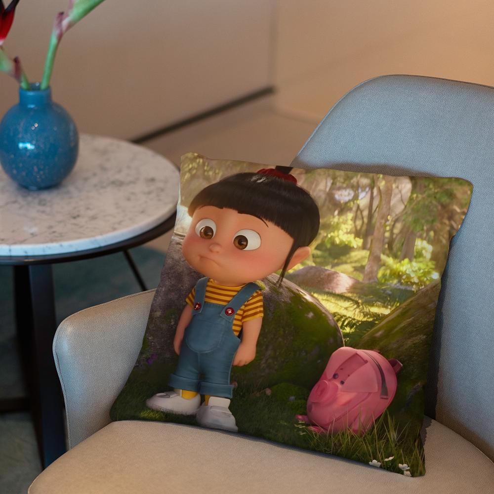 A-Agnes cute Cushion Cover 2-in-1 Reversible Plush Pillow Cover | Car/Sofa/Bed | Perfect Gift