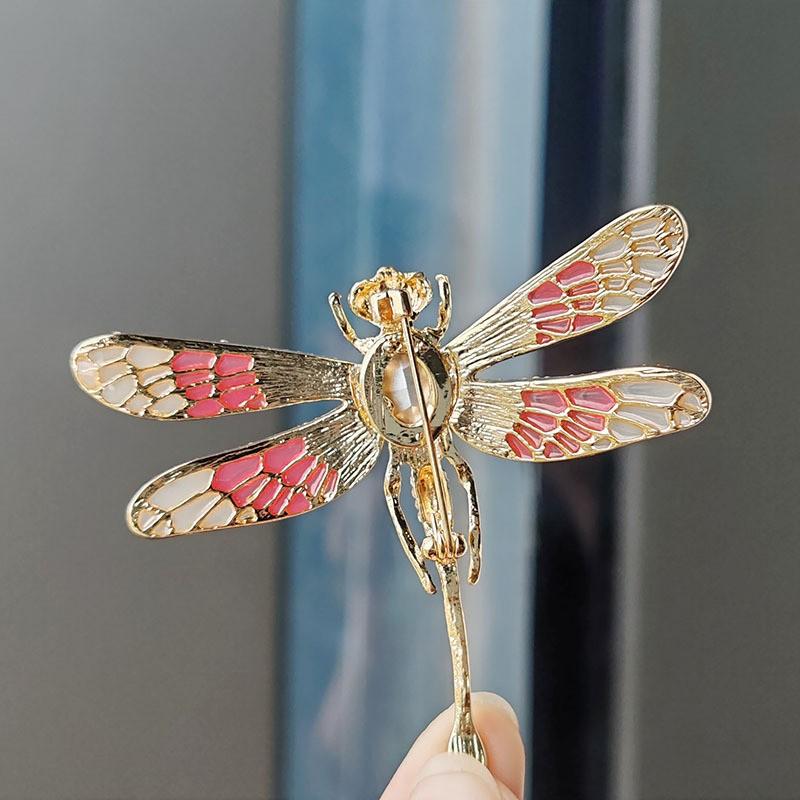 Vintage Rhinestone Dragonfly Brooches For Women Luxury Animal Insects Brooch Pins Clothes Suit Party Accessories Jewelry Gifts