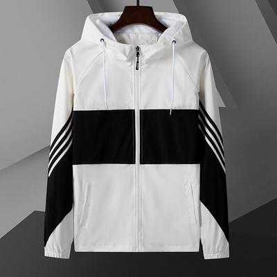 Gestreifte Drei-Streifen-Jacke Herren Kapuze Frühling Outfit Neuer Stil Herren Koreanischer Stil Schlank Jugend Vielseitig Freizeit Oberteil Jacke
