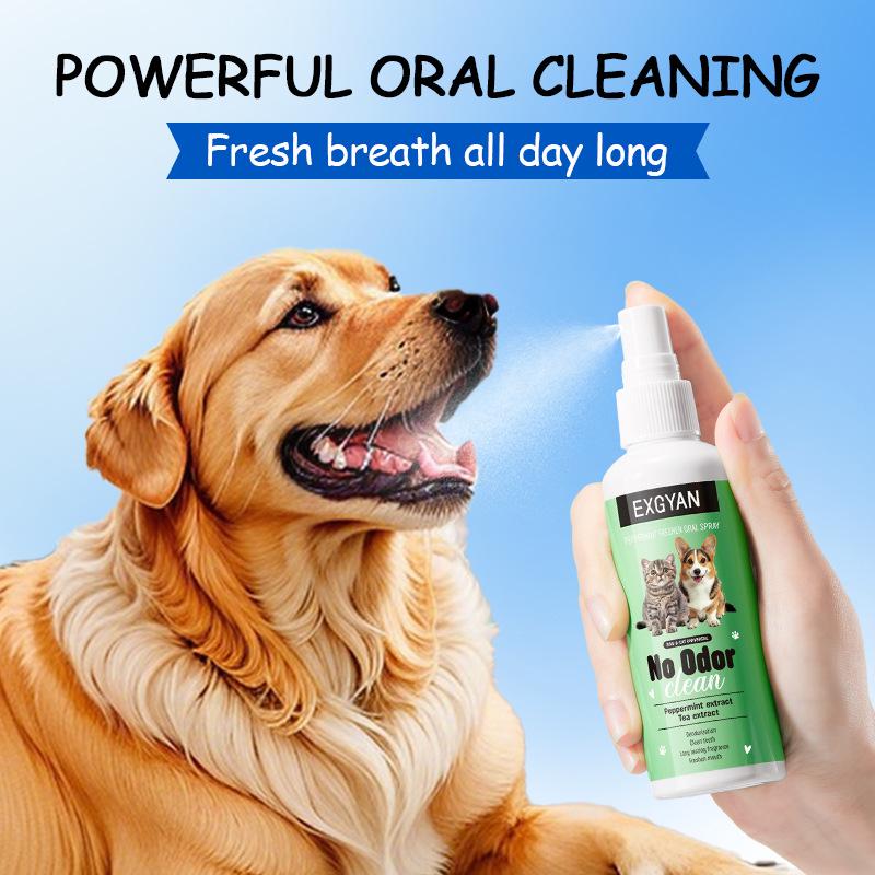 EXGYAN Mint Fresh Breath Spray for Dogs and Cats - Oral Hygiene Mouthwash