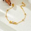 Fashion Simple Gold Diamond Heart MOM Charm Chain Ladies Daily Bracelet