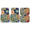Universal Fit Auto Carpet Floor Mats Set of 4 for Women Girls Decorative Boho Floral Print Car Floor Mats Front & Rear Liners Set