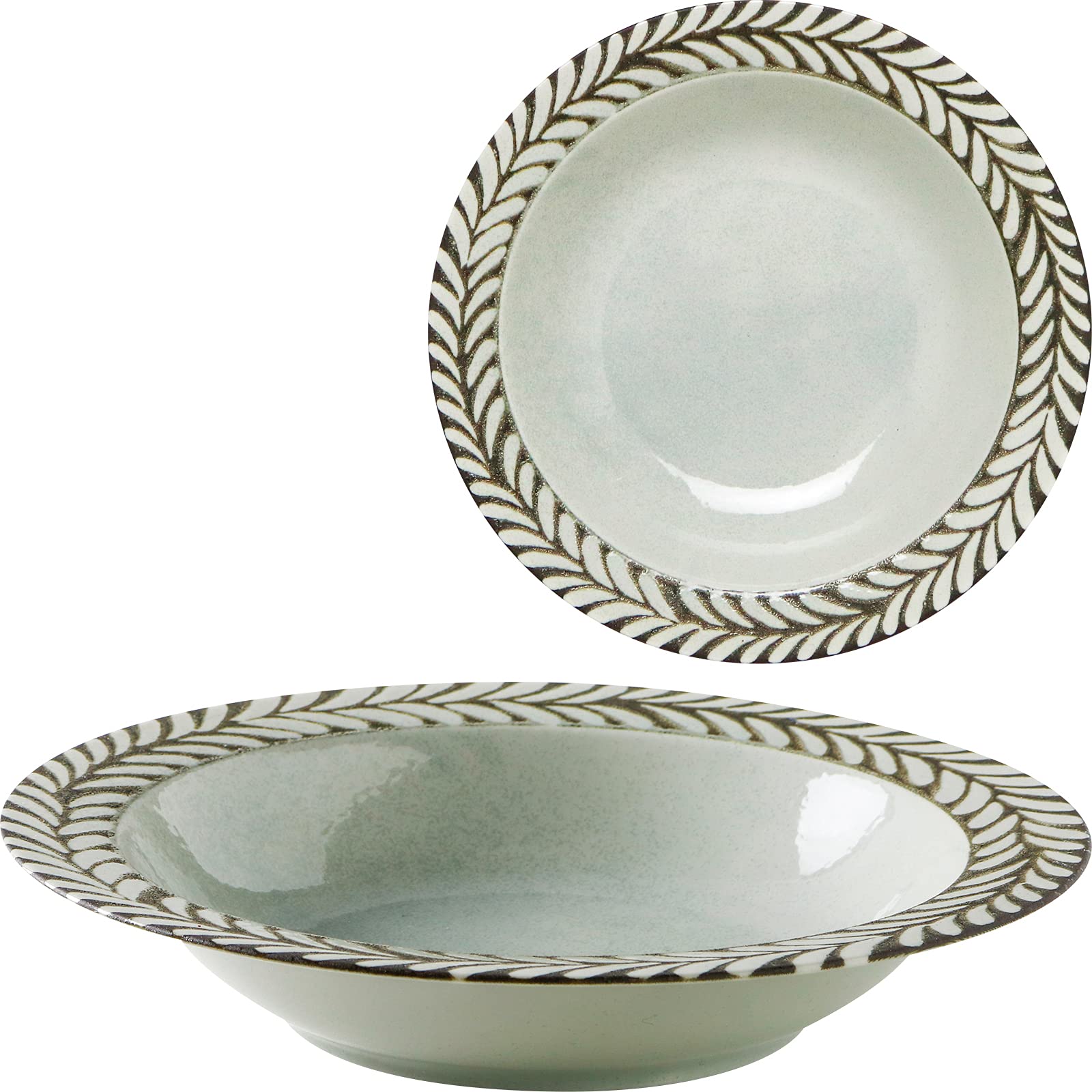 

Minoru Touki Mino Ware Gran 210 Deep Plate Gray