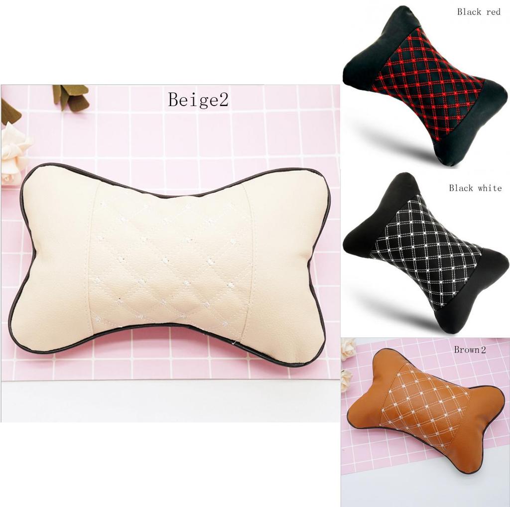Premium Leather Travel Car Seat Headrest Pillow With Superior Neck Support And Comfort