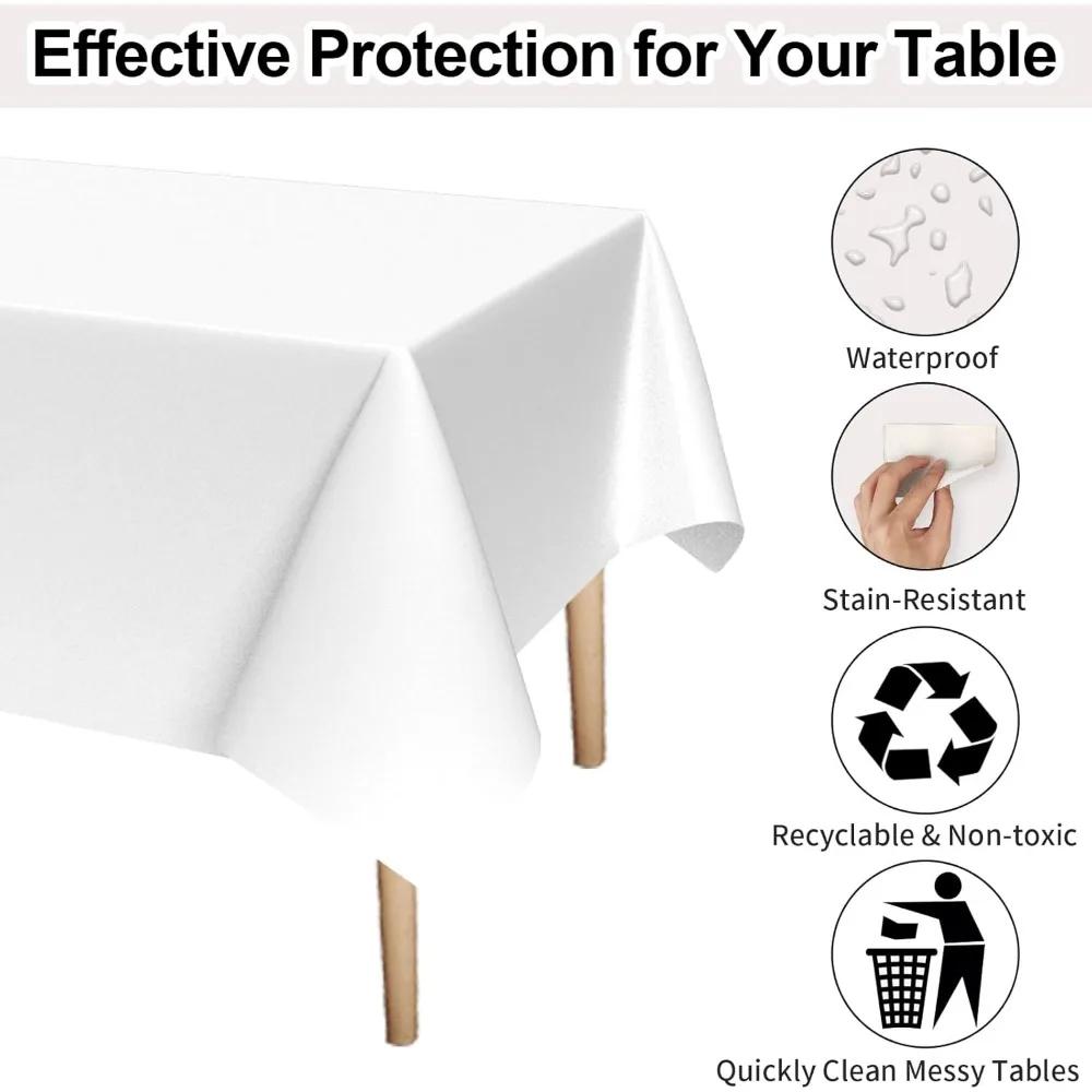 Desk Cloth Plastic Disposable Solid Color Rectangle Tablecloth Decor Covers Birthday Party Wedding Christmas Table Cover Wipe