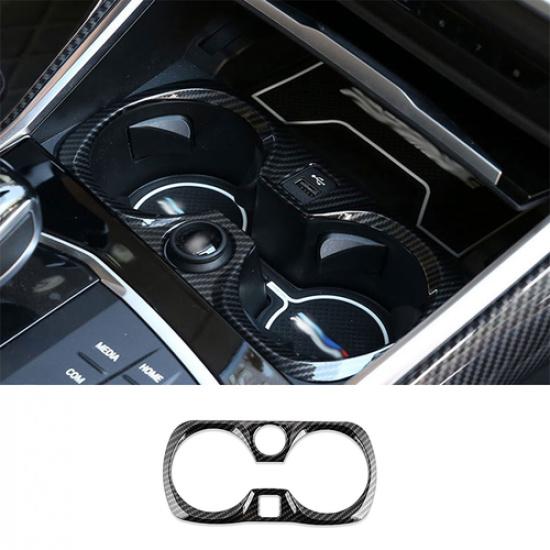 Carbon Fiber Panel Overlay Cover Water Cup Holder - For BMW 3 Series G20