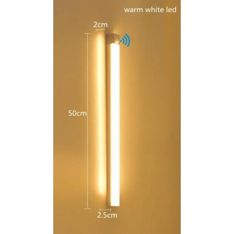 

Датчик движения, беспроводной светодиодный ночник типа C, перезаряжаемый светильник, лампа для шкафа, лестницы, подсветка для кухни, светодиодная 500mm-1pcs