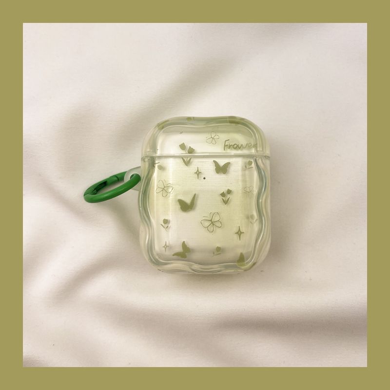 

Чехол для Airpod3 для Apple Pro Чехол для наушников Второе поколение Беспроводной Bluetooth Третье поколение Aipods2 Поколение Airpodpro Четвертое поколение 5 AirPods 4 [Small fresh green butterfly] send Hook