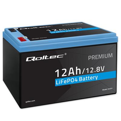Qoltec Batterie LiFePO4 Lithium-Fer-Phosphate | 12.8V | 12Ah | 153.6Wh | BMS