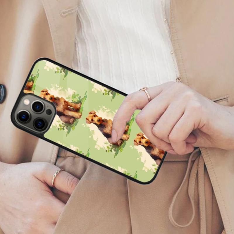 Airedale Terrier Hund Magnetische Handyhülle Für APPLE iPhone 17 Air 16 14 13 12 Pro Max 15 Plus Kabelloses Laden Mit MagSafe Abdeckung