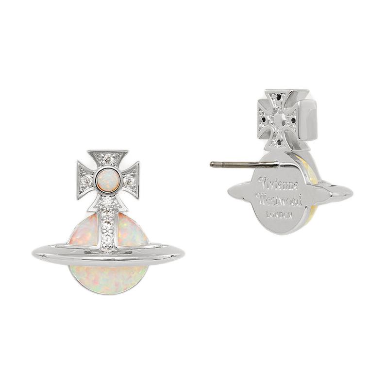 VIVIENNE WESTWOOD Franca Colorful 3D Saturn Shaped Brass Earrings Unisex Earrings Silver 8050889940951