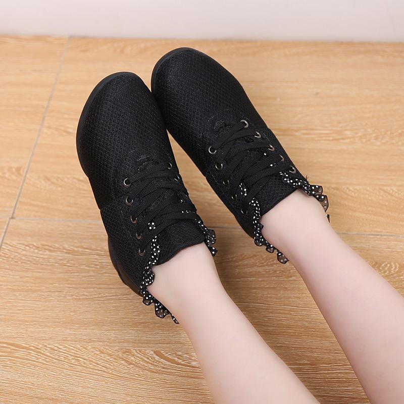 Breathable Mesh Rubber Sole Short Boots Sailor Dance Shoes Lace Up Soft Sole Latin Practice Shoes Teacher Shoes Square Dance Shoes