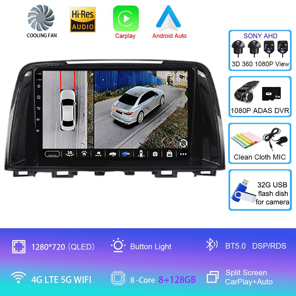 For Mazda 6 GJ Atenza 2012 2013 2014 2015 2016 2017 Android 14 Carplay Auto Car Multimedia All-in-one Car Radio Video Player GPS