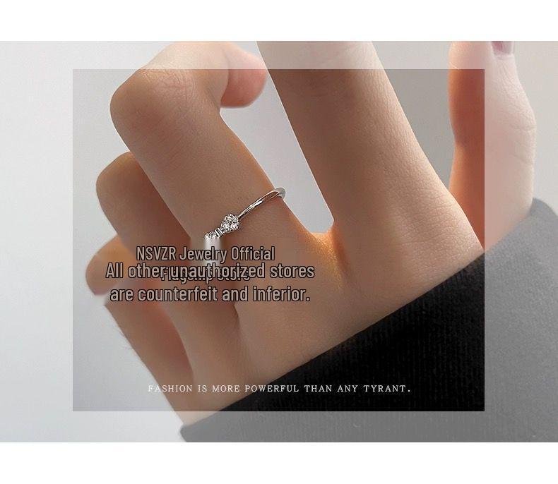 Women's 999 Sterling Silver Bow Ring: Elegant, High-End, Niche Design for Light Luxury Fashion