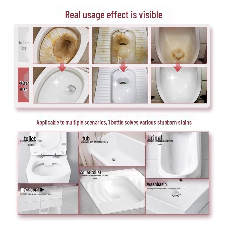 Bathroom Toilet Cleaner - Descaling, Deodorizing, Whitening, Stain Removal, Bactericidal Fragrance Bubbles
