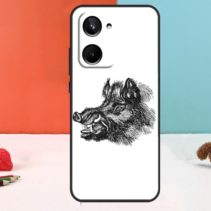 Wild Boar For Realme GT Neo 5 GT3 GT5 9 10 11 12 Pro Plus C25s C21Y C30 C31 C33 C35 C51 C53 C55 Case