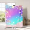 New thick and adorable rainbow bear fleece blanket for home bedroom dormitory office suitable for all occasions no shedding