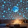 Waterproof Wall Stickers Self-Adhesive PVC Scratch-Resistant Wall Decals Removable Glow in The Dark Wall Stickers for Bathroom Living Room Bedroom