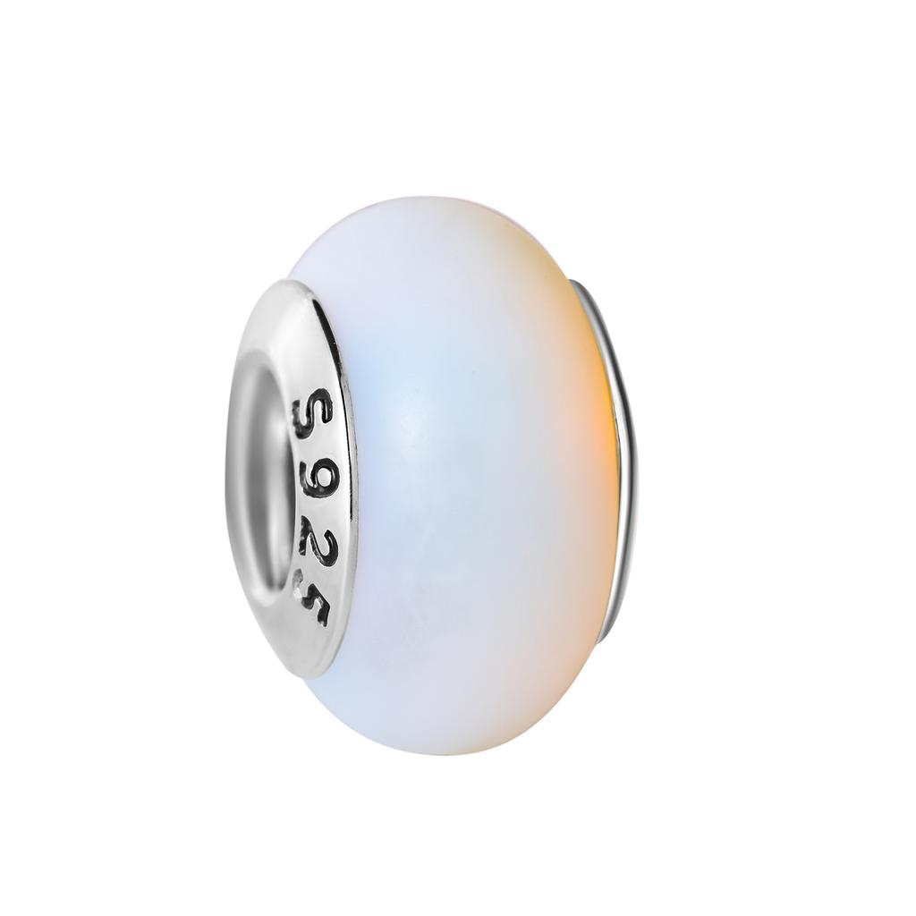 Trendy Copper Colorful Matte Murano Charm Fit Original Bracelet Cute Footprint Glass Beads Women Necklace Jewelry