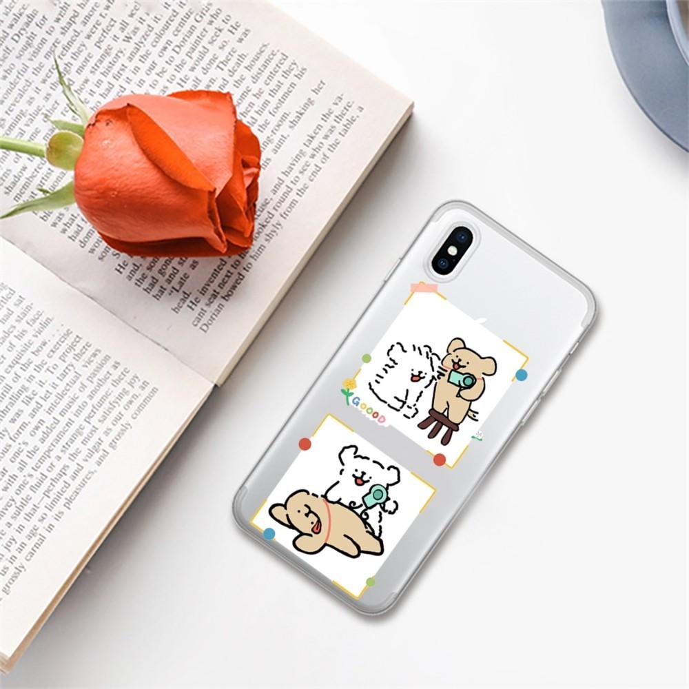 Cartoon Line Dog Phone Case For iPhone 14 13 12 11 Pro Max XS X XR SE 2020 6 7 8 Plus Mini Protective Cover