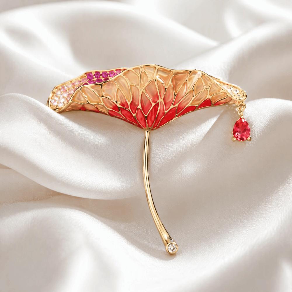 Copper Base Brooch Blank Enamel Plated Brooch Setting Oriental Style Flower Brooch Women