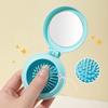 1pc Mini Pocket Mirror Folding Comb Anti Static Portable Round Pocket Airbag Massage Comb with Mirror Styling Comb