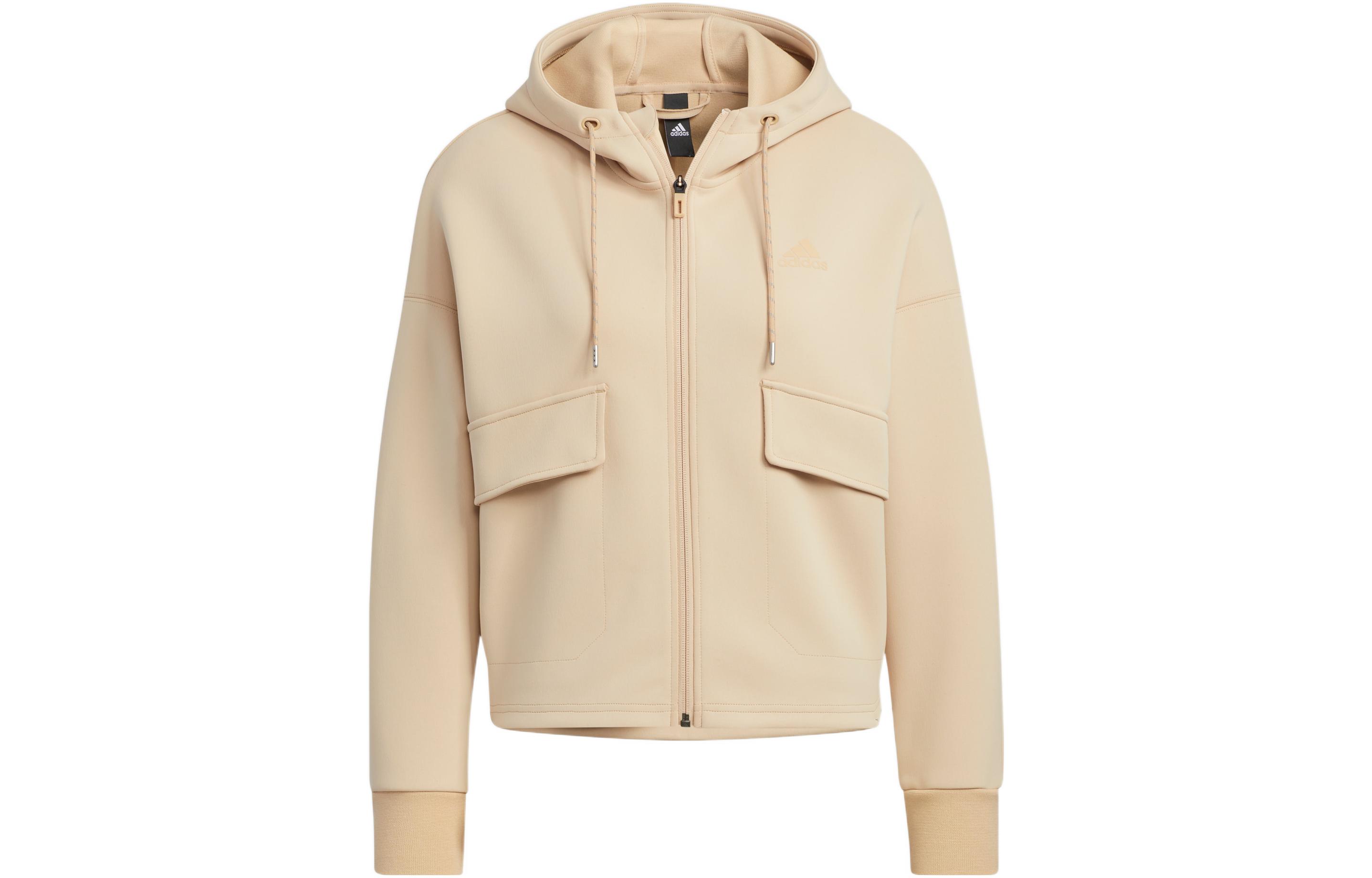 Adidas Jackets Women s Beige Hooded Moderate Other HZ7012 M