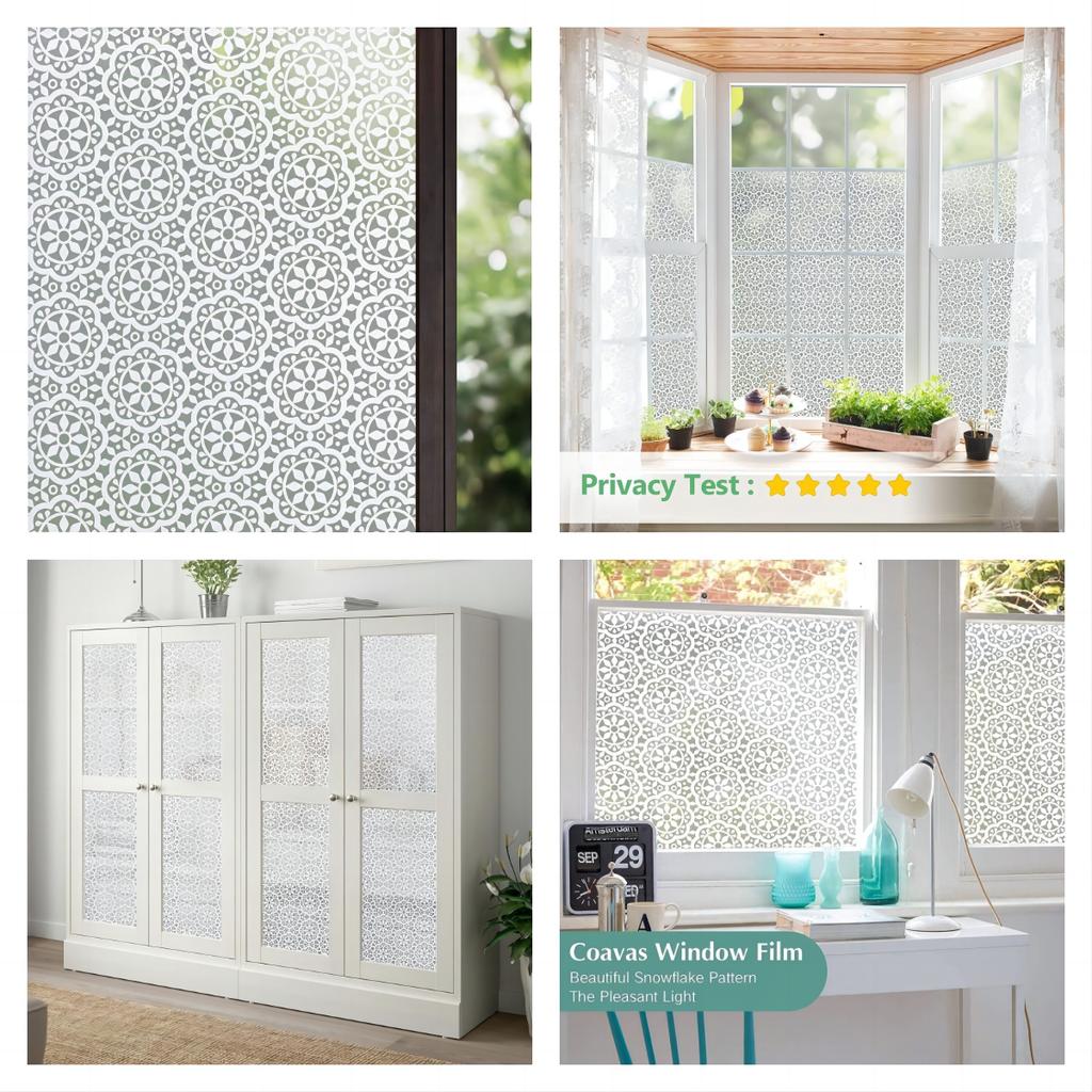 Folia prywatności na okna, matowe szkło, folia na okna, statyczna, blokująca promieniowanie UV, zdejmowane, nieprzezroczyste osłony okienne do domu