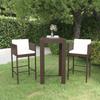 Day and Night - Day and Night 3-piece Garden Bar Set and Brown Synthetic Rattan Cushions