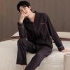 Pajamas Couple Spring and Autumn Pure Cotton Long-sleeved Cardigan Casual Men's and Women's Autumn and Winter High-end Loungewear Suit