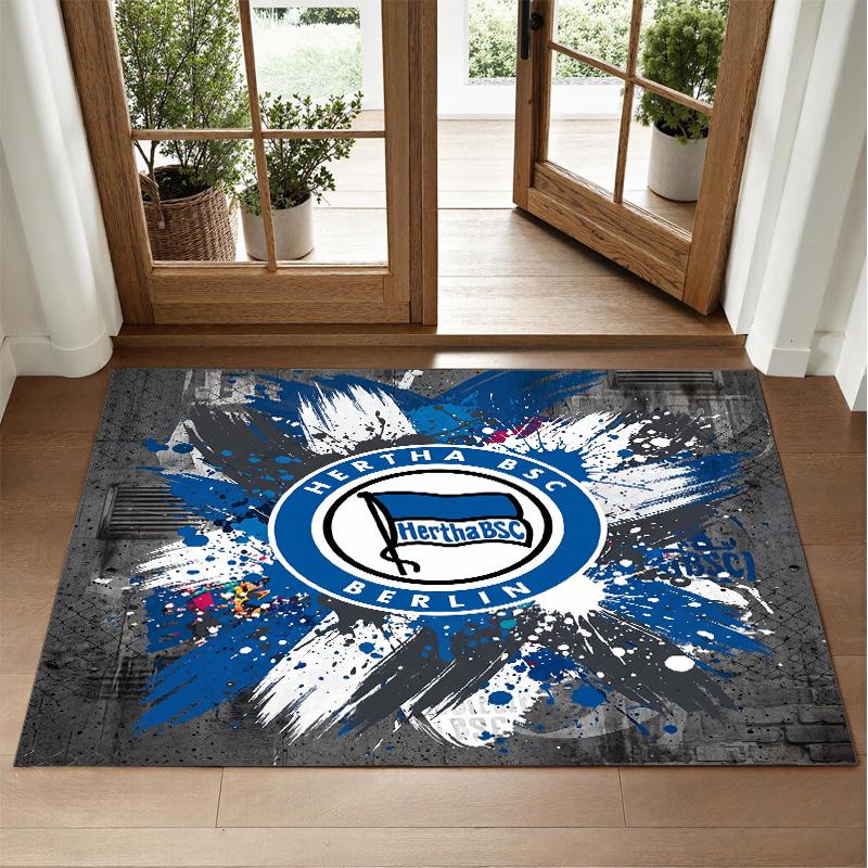 hertha bsc FC Design Crystal Velvet Rug Soft Decorative Mat for Bedroom Entrance