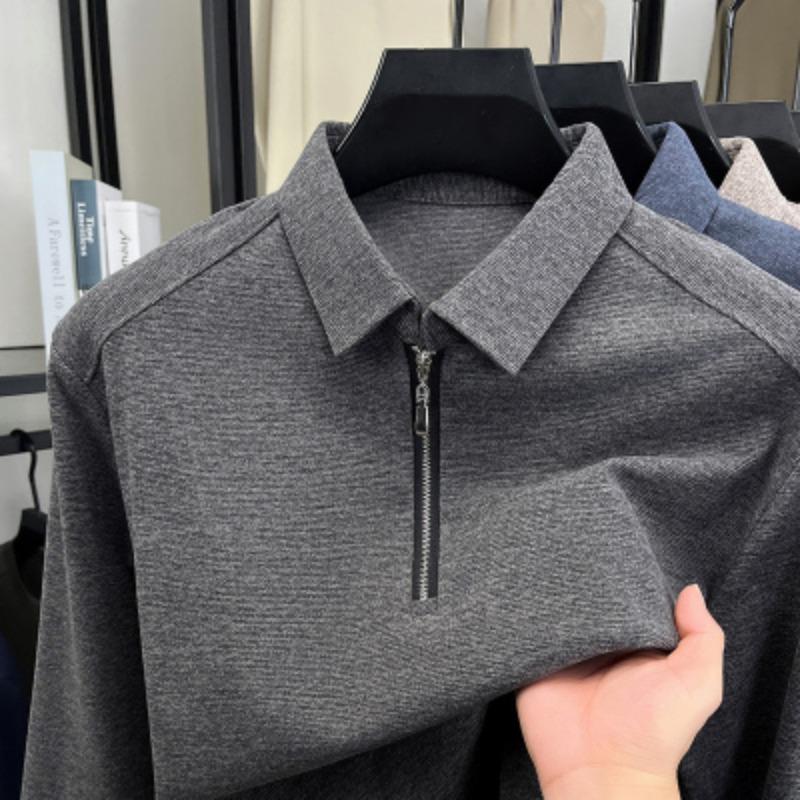 

Свитшот с лацканами однотонный с длинными рукавами на молнии повседневный модный топ L серый