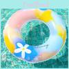 Fashionable Watercolor Flower Swim Ring For Children And Adults Thick Inflatable Lifebuoy