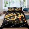 Saxophone Duvet Cover Set Rotating Musical Notes Bedding Set Musical Instrument Retro Jazz Music Twin 3D Quilt Cover for Kids963