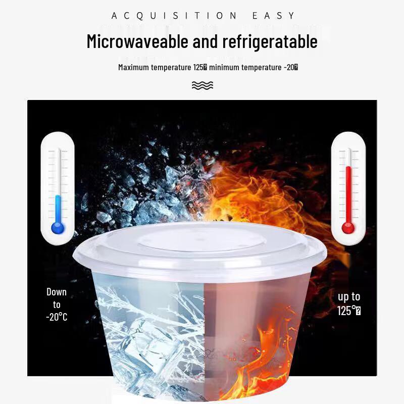 Clear Round Disposable Food Containers with Lids