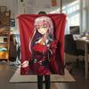 1PC DARLING In the FRANXX Zero Two Print Flannel Blanket, High Quality All Seasons, Home Decor, Warmth and Comfort, Perfect for Christmas Gifts
